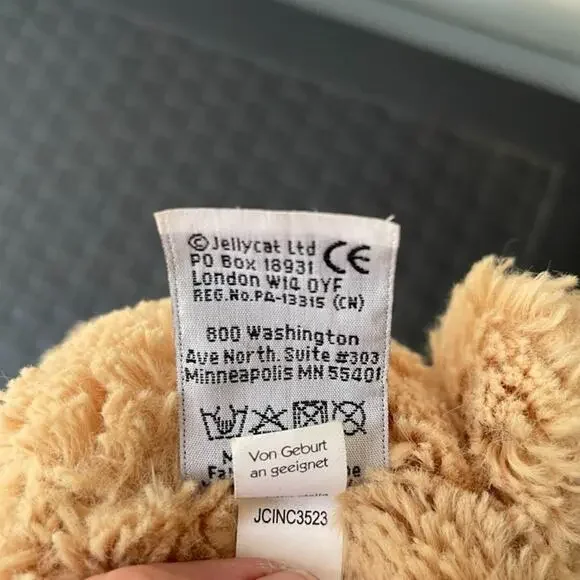 Jellycat Bashful Teddy Bear Plush Stuffed Animal 12" Brown Plastic Beads in Butt - Picture 9 of 11